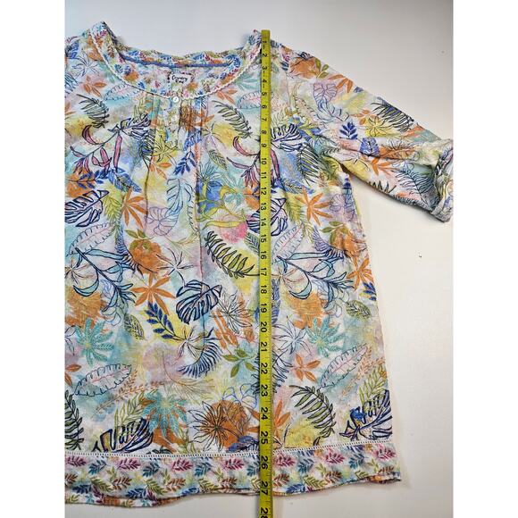 Country rose size 18 womens plus floral Lightweight colorful blouse top EUC ^ - Picture 8 of 9